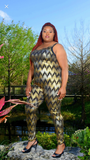 Plus Size Black and gold Jumpsuit by The Uncomparable 1